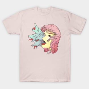 Smoke Cloud Wolves And Girl T-Shirt